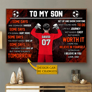 Personalized Soccer Poster, Soccer Gift, Gifts For Soccer Players, Sport Gifts For Son, Gifts For Goalkeepers With Custom Name, Number, Appearance & Background