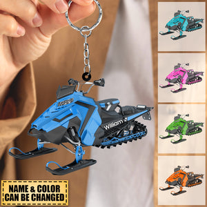 Personalized Snowmobile Acrylic Keychain