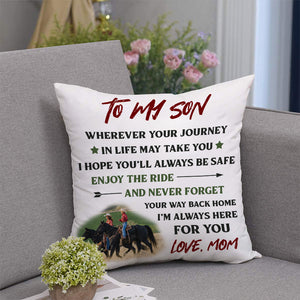 Mom To Son - Enjoy The Ride - Pillow Case