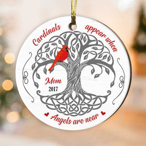 Angels Are Near Memorial Mom Dad Circle Ornament