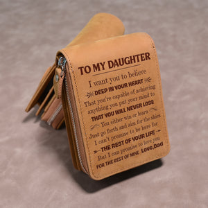 Dad To Daughter - Never Lose - Card Holder Zipper Wallet