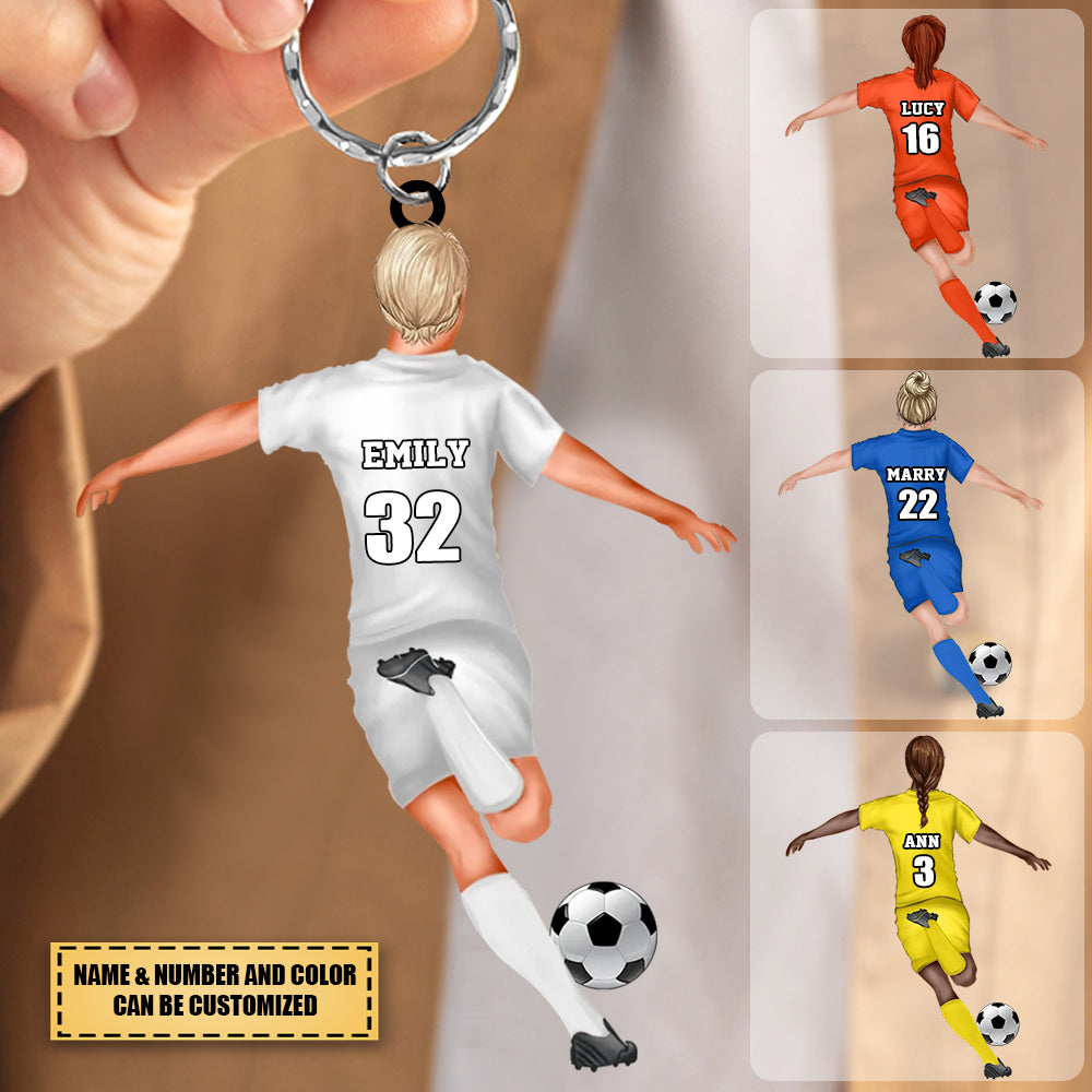 Personalized Soccer Acrylic Keychain For Soccer Player, Soccer Lover