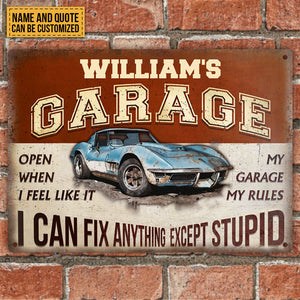 What Happened In The Garage Stays In The Garage - Garage Sign - Personalized Custom Classic Metal Signs