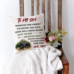 Mom To Son - Enjoy The Ride - Pillow Case