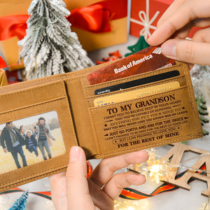 To My GrandSon - Genuine Premium Leather Card Wallet