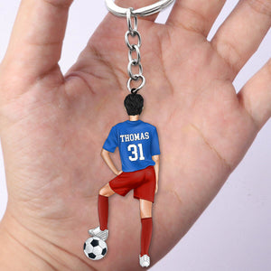 Personalized Soccer Acrylic Keychain For Soccer Player, Soccer Lover