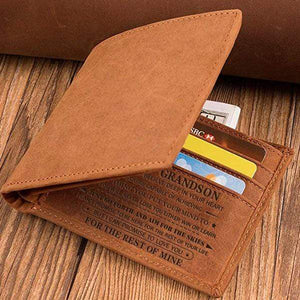 To My GrandSon - Genuine Premium Leather Card Wallet