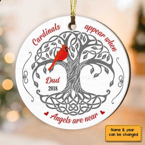 Angels Are Near Memorial Mom Dad Circle Ornament