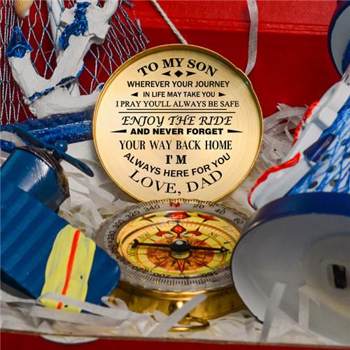 Dad To Son - Enjoy The Ride - Compass Aircraft Boat Lighthouse Gift Set
