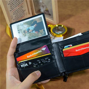 Mom To Son - Never Lose - Black Genuine Leather Wallet