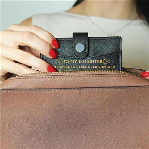 Dad To Daughter - Enjoy The Ride - RFID Blocking Genuine Leather Card Holder