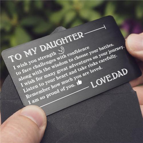 Dad To Daughter - Listen To Your Heart - Engraved Wallet Card