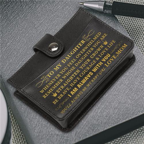 Mom To Daughter - Enjoy The Ride - RFID Blocking Genuine Leather Card Holder