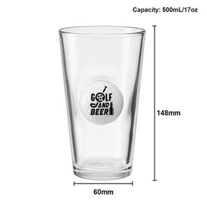 Best Dad By Par - Pint Glass with a Real Golf Ball