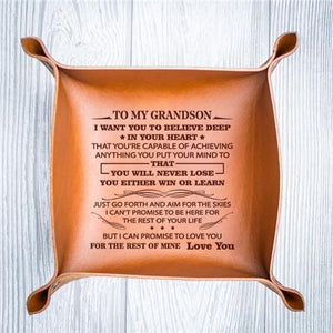 To My Grandson - Never Lose - Leather Valet Tray