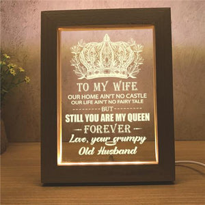 Husband To Wife - You Are My Queen Forever - Frame Lamp