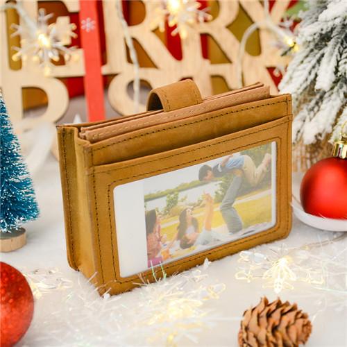 Mom To Son - Never Lose - RFID Blocking Genuine Leather Card Holder