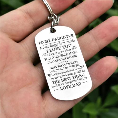 Dad To Daughter - Just Do Your Best - Inspirational Keychain