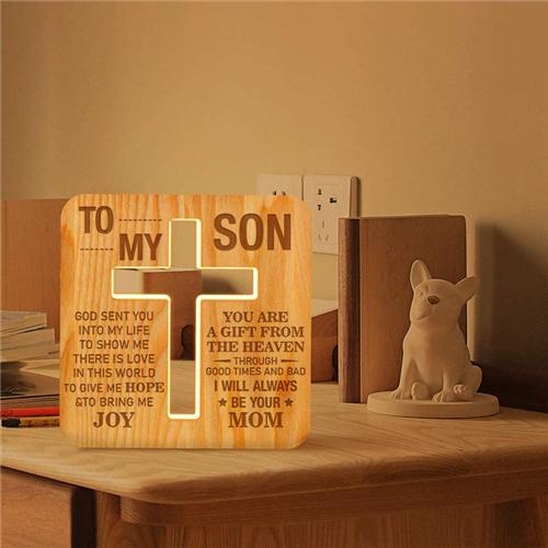 Mom To Son - God Sent You Into My Life  - Cross Lamp