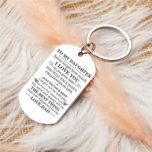 Dad To Daughter - Just Do Your Best - Inspirational Keychain