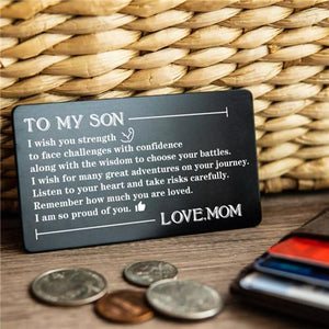 Mom To Son - Listen To Your Heart - Engraved Wallet Card