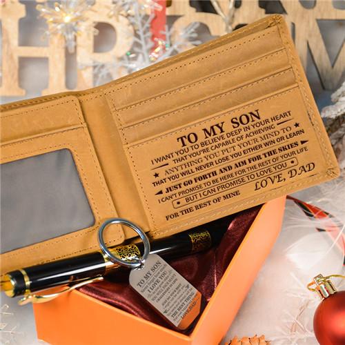 Dad To Son - Never Lose - Wallet Keychain Pen Gift Set
