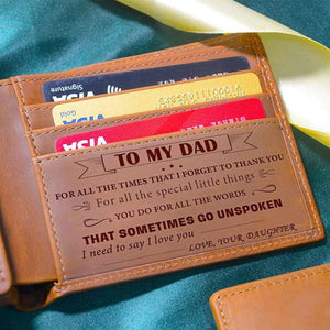 Daughter To Dad - Thank You for All You Do - Genuine Leather Wallet