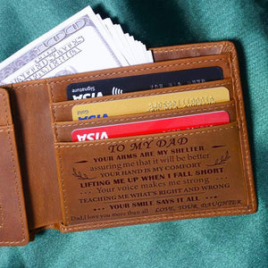 Daughter To Dad - Shelter - Genuine Leather Wallet