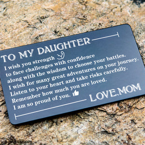 Mom To Daughter - Listen To Your Heart - Engraved Wallet Card