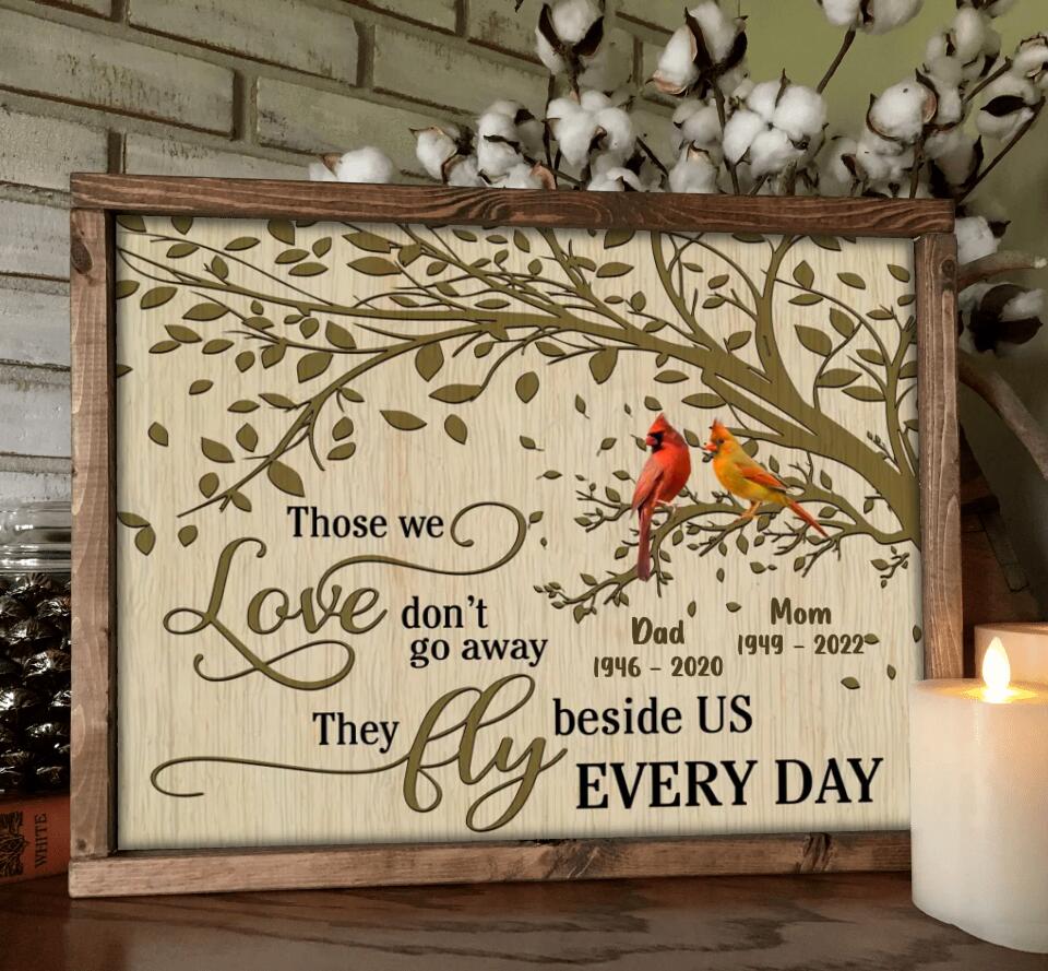 Custom Personalized Memorial Cardinal Horizontal Poster - Memorial Gift Idea - Those We Love Don't Go Away, They Fly Beside Us Every Day