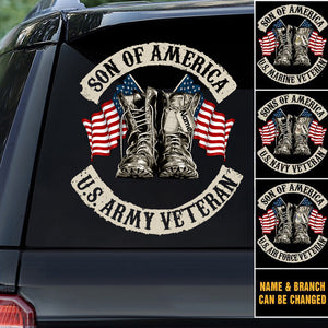 Sons Of America U.S. Veteran Combat Boots Personalized Decal