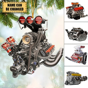 Drag Racing Hot Rod V8 Engine, Custom Drag Racing Ornament, Christmas Gift For Racing Lovers