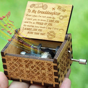 To My Granddaughter - Even When I'm Not Close By - Engraved Music Box