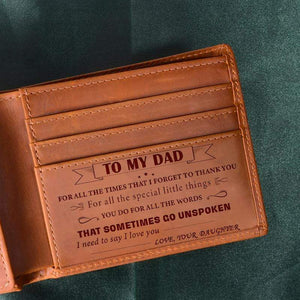 Daughter To Dad - Thank You for All You Do - Genuine Leather Wallet