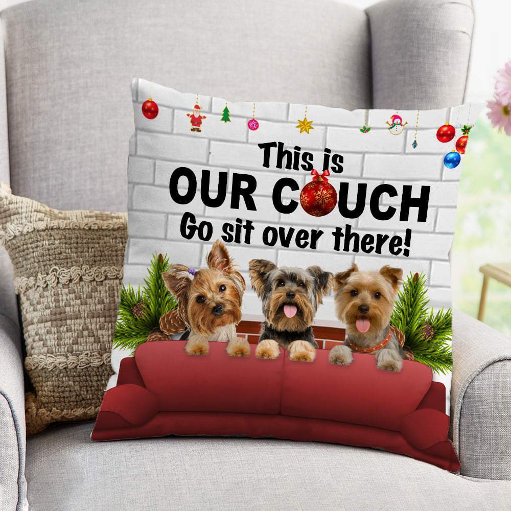 Yorkshire Terrier Xmas Pillow Indoor Pillow