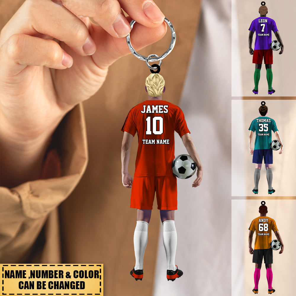 Personalized Standing Soccer Player Arcylic Keychain for Soccer Lovers