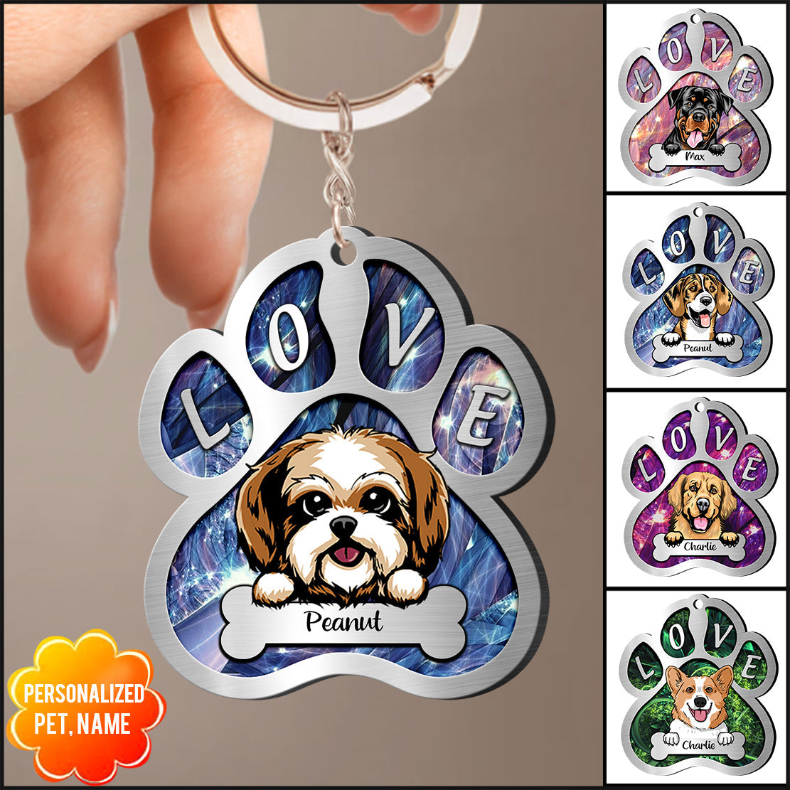 Sparkling Dog Mom- Dog Dad Puppy Pet Dogs Lover Custom Breed Personalized Acrylic Keychain