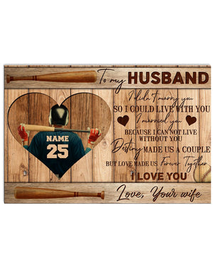 Baseball To My Husband Poster