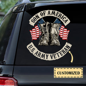 Sons Of America U.S. Veteran Combat Boots Personalized Decal