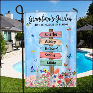 Grandma Mom's Garden Butterflies, Where Love Grows Personalized Flag