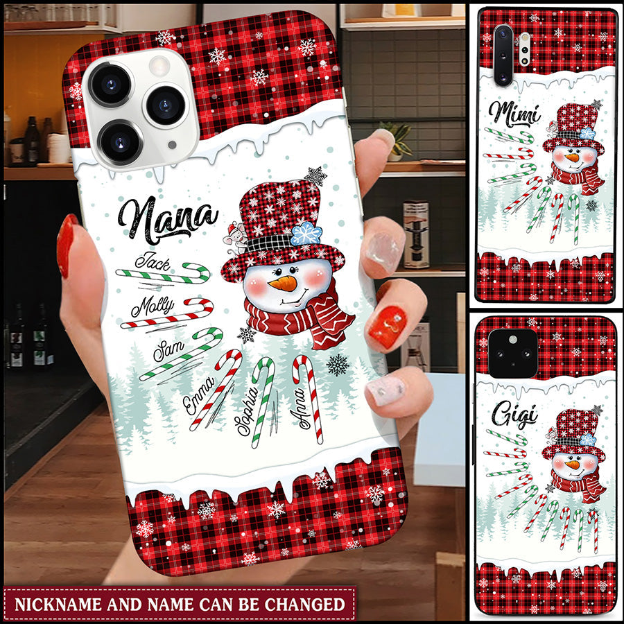 Personalized Goda Grandma Snowman Candy Cane Christmas Phone case