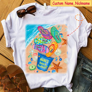 Nana's Beach Buddies Summer Flip Flop Personalized T-shirt