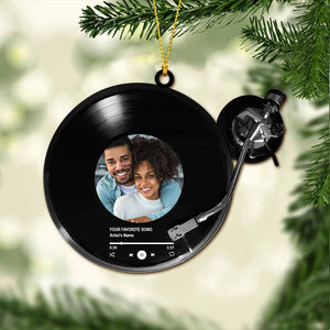 Our Favourite Song Vinyl Record Machine - Personalized Christmas Ornament