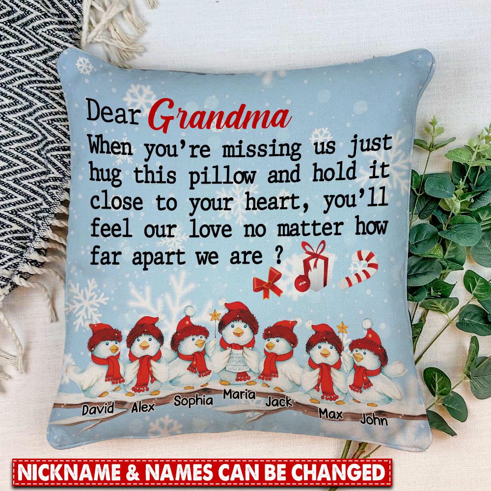 Personalized Christmas Dear Grandma Canvas Throw Pillow