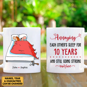 Personalized Custom Mug For Husband Wife - Annoying Each Other Sleep For Years - Funny Valentine Day Gift For Couple