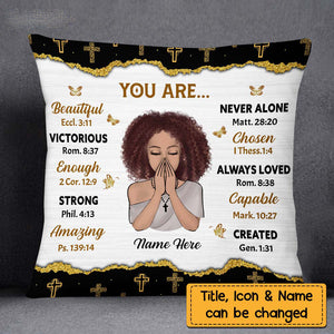 Daughter God Says You Are Bible Verse Prayer Pillow