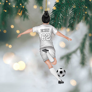 Personalized Soccer Player Christmas Ornament