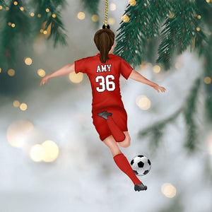 Personalized Soccer Player Christmas Ornament