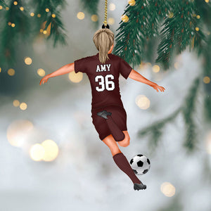 Personalized Soccer Player Christmas Ornament