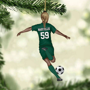 Personalized Soccer Player Christmas Ornament